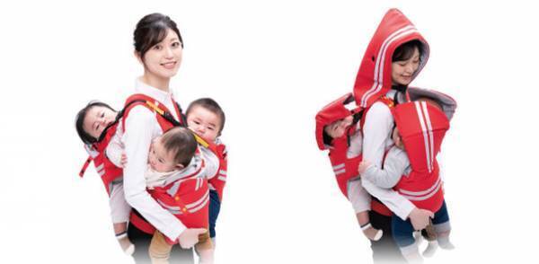 3人抱っこできる避難用抱っこひもがキッズデザイン賞を受賞　抱っこひもに慣れていなくても素早く・安全に避難