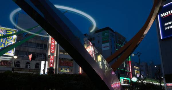 蒲田の屋外に仕掛ける大型映像インスタレーション　OTAアート・プロジェクト　マチニエヲカクVOL.4大洲大作　Logistics／Rotations