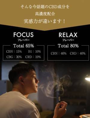“日々のプレッシャーを解き放つ”スタイリッシュな見た目で効果が速い『CBD高配合ベイプ』先行予約を11月より開始！