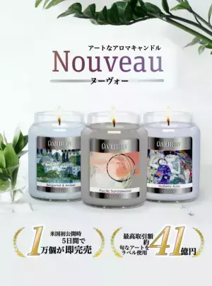 米国で発表後5日間で1万個販売！アートな新作アロマキャンドル【NOUVEAU ヌーヴォー】Makuakeにて先行販売開始