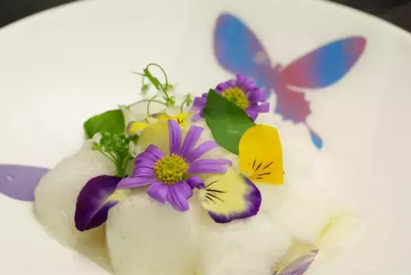 明治大学総合数理学部 宮下芳明研究室とフレンチレストラン「elan vital」が方向によって見え方が変わるデザートを開発