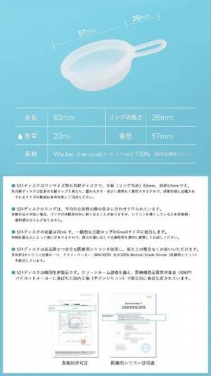 日本初※の“ディスク型”月経カップ「524ディスク」のクラウドファンディングを開始　ストレスフリーな生理を