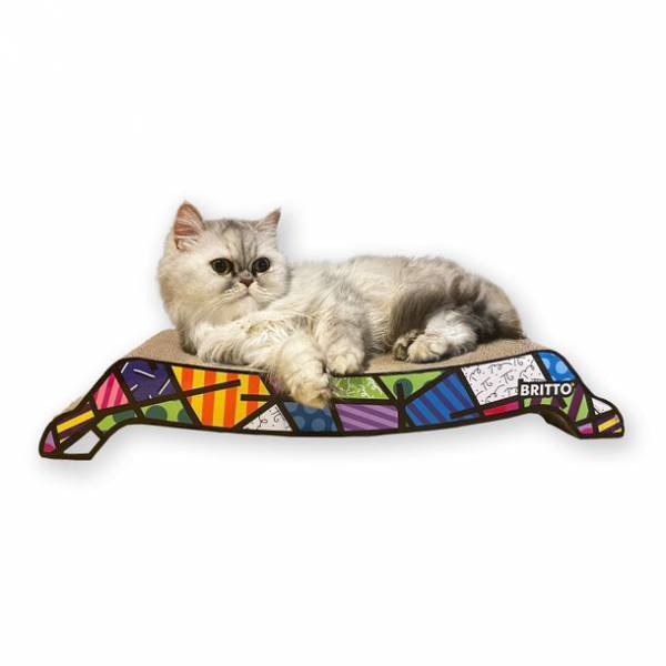 ポップアーティスト「ロメロ・ブリット」のアートをまとった限定デザインの猫用バリバリボウル、バリバリベッドが登場