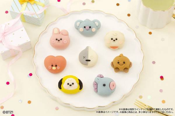 「BT21」の全8キャラクターが和菓子になって登場！ベビーフェイスでキュートな「食べマス」を発売