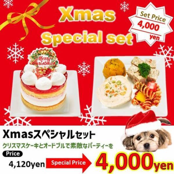 愛犬＆飼い主でシェアできるXmasケーキ＆オードブル！期間限定で予約販売を開始