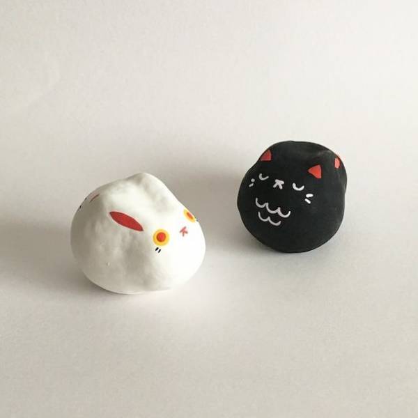 縁起物3つが詰まったユニークな「張り子」を販売！　干支 うさぎ、招き猫、てんとう虫がギュッと1つに！
