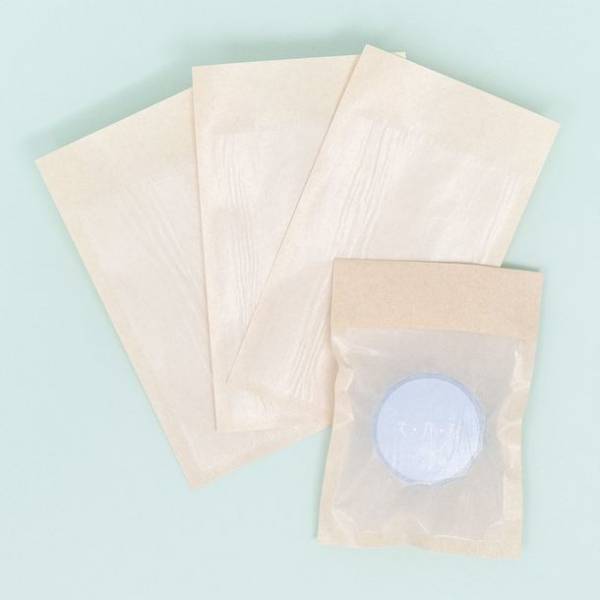 吉田印刷所、グラシン紙とクラフト紙を貼り合わせた前面が透けるグラスパック ポチ袋サイズを販売開始