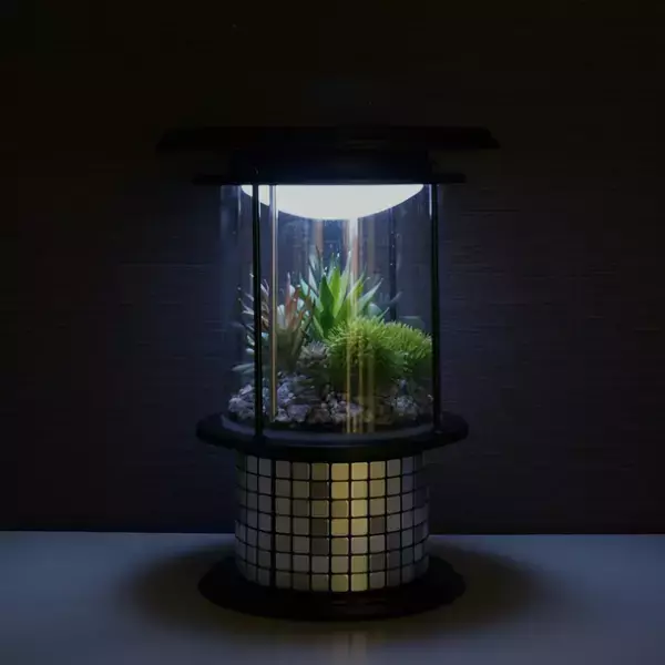 日常も観賞用として楽しめるソーラーLEDランタン「おうちランタン テラリウムグリーン」発売！