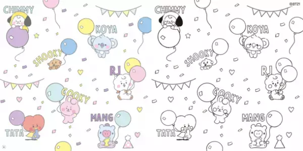 ＜日本初！＞ 人気キャラクター「BT21」の折って使えるメモ折り紙を作れる本が登場！ぬりえブックも好評発売中！