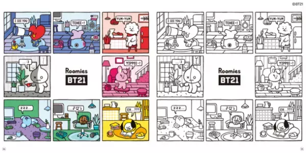 ＜日本初！＞ 人気キャラクター「BT21」の折って使えるメモ折り紙を作れる本が登場！ぬりえブックも好評発売中！