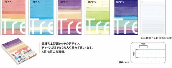 教科ごとに分けて使える新学期の強い味方　Tree'sプラスメモリ罫 空柄・トムとジェリー『パックノート』発売　発売日：2022年12月1日