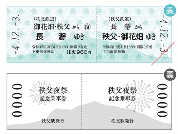 3年ぶりの秩父夜祭開催を記念して11月19日(土)から秩父夜祭記念乗車券を販売開始