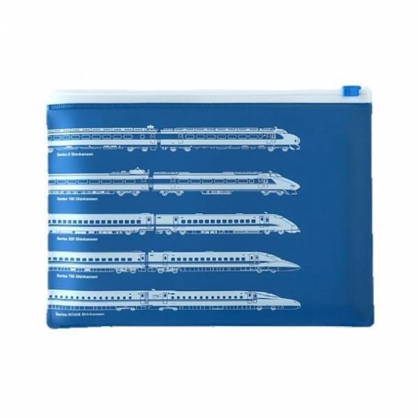 RHODIA・BICとのコラボ商品　0系トラベル筆記セット・100系トラベル筆記セット新発売！歴代の新幹線が並んだフラットポーチ付き