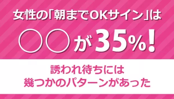 「女性が出す朝までOKサイン」について調査を実施　～OKサインは○○が35％！誘われ待ちには幾つかのパターンがあった～