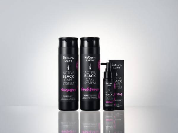 美容に特化した薬剤師チームが開発　「白髪」や「抜け毛」の原因に着目。“頭皮リニューアル”にアプローチ　毛髪科学に基づいたプロ仕様のブランド「Return Luxe(リターン リュクス)(R)」が誕生　アクティブブラックケアシステム採用(シャンプー、コンディショナー、スカルプセラム)を発売