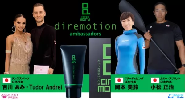 筋肉リカバリー用の炭酸ボディケアクリーム「diremotion」が、日本代表選手4名とアンバサダー契約