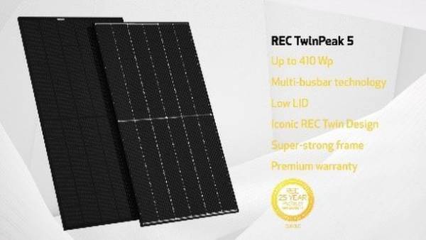 ソーラーパネルの製造メーカー「RECグループ」は、TwinPeakシリーズの第5世代「TwinPeak 5」の製造を開始