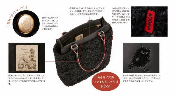 ムーミン谷のスティンキーが、牛革製 2Wayバッグに！「スティンキーもじゃもじゃ着せ替えトート」新発売！