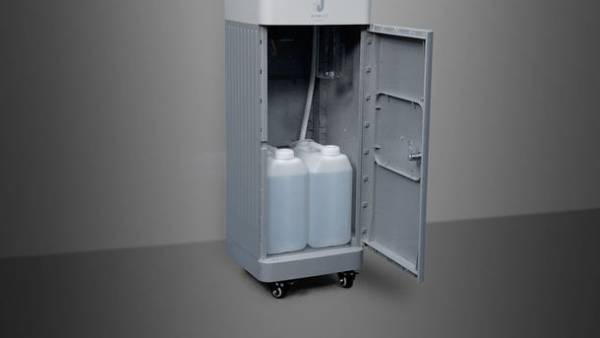 大型アルコールディスペンサーは新時代へ。空間に溶け込む自動消毒器「HUNMU J」1月末発売