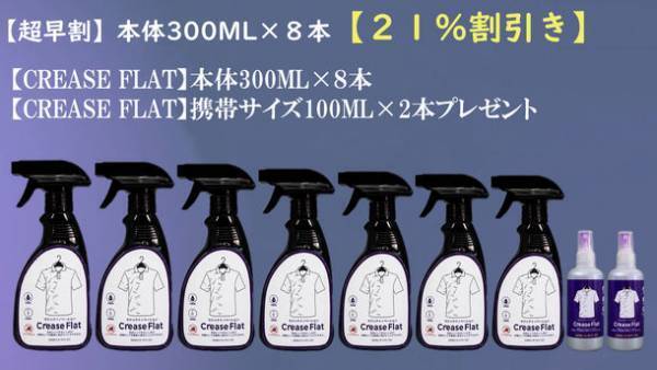 【Crease Flat】吹きかけるだけのスプレーアイロン　12月26日に応援購入サービスを開始
