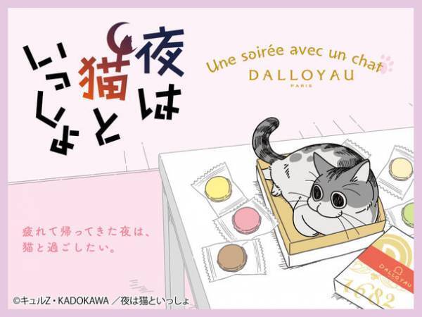 アニメ「夜は猫といっしょ」×「ダロワイヨ」のコラボ商品！ショコラ缶とマグカップを2月7日より発売