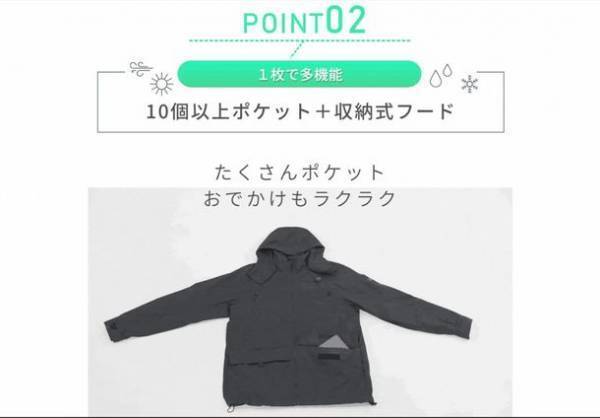 首元から効率よく加温。洗濯可能かつ10以上の収納・耐水・防風のアウトドアパーカー「Amazing IQ」の先行販売を開始
