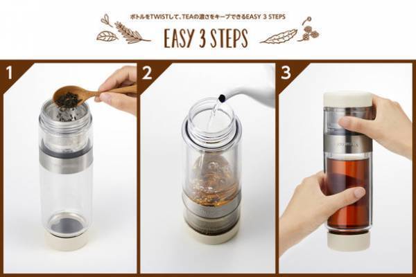 ティーポットとタンブラーがひとつになったティーボトル「ツイスティープラス」がリニューアル！限定色「サクラピンク」を含めた3色は2月8日から、「カーネーションレッド」は3月上旬から発売