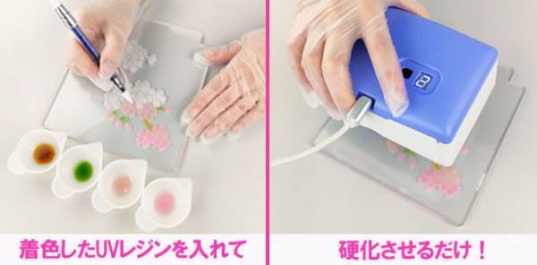 桜好き必見！オリジナル桜アートを簡単に作れる「レジンで作るスタンドライトセット」が発売！
