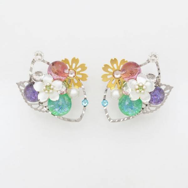 ピアスのようなイヤリング「ぴあり」を製作するジュエリー京都　「源氏物語」シリーズ番外編　新作「若紫～初草～」を2月17日(金)に発売！