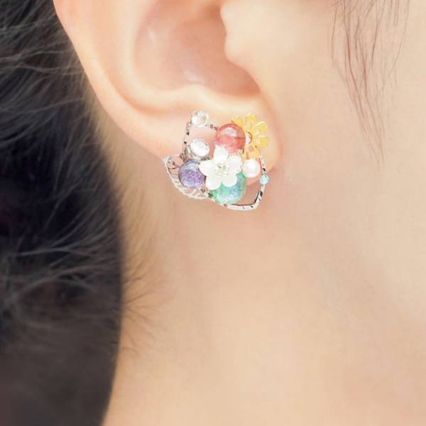 ピアスのようなイヤリング「ぴあり」を製作するジュエリー京都　「源氏物語」シリーズ番外編　新作「若紫～初草～」を2月17日(金)に発売！