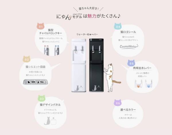猫モチーフのウォーターサーバー smartプラス「にゃんモデル」定番モデル化決定記念キャンペーンを2月22日(猫の日)より開催！