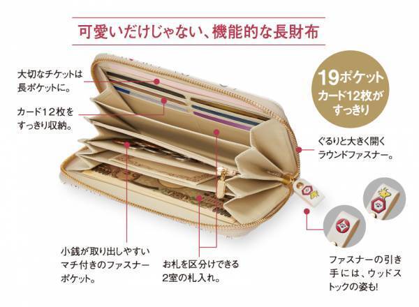 浅草文庫長財布＜スヌーピーしあわせの花唐草＞新登場！播播州姫路特産の白革に、色鮮やかな友禅染めの逸品が誕生しました。