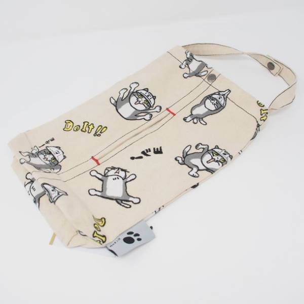 仕事猫グッズ初！総柄刺繍のティッシュケースと巾着を3月10日から販売開始！