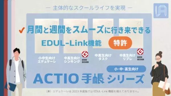 学校現場での活用を最大限配慮した「2023年4月始・ACTIO手帳シリーズ」をリリース