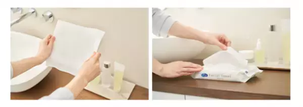 シルクのような肌触りの『シルコット(R)フェイシャルタオル素肌おもい』を新発売