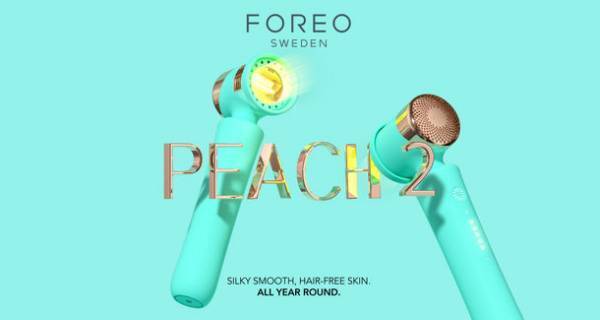9cm2の大きなトリートメントウィンドウ、高速フラッシュで全身ツルすべセルフケア、長い持ち手で背中のムダ毛ケアも簡単にできるIPL光美容器「FOREO PEACH 2」5月発売