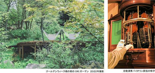 ROKKO森の音ミュージアム ゴールデンウィーク期間限定朝のSIKIガーデン＆楽器準備公開自動演奏バイオリンの調弦など公開実演