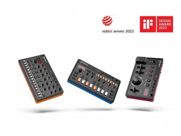 ローランドの『AIRA Compact』、『F107』と対応アプリ、『BRIDGE CAST』が揃って「iFデザイン賞 2023」と「レッドドット・デザイン賞 2023」をダブル受賞