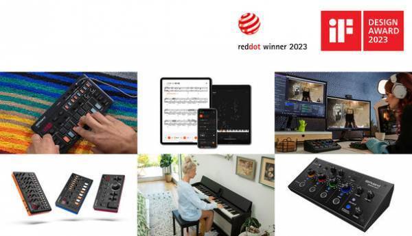 ローランドの『AIRA Compact』、『F107』と対応アプリ、『BRIDGE CAST』が揃って「iFデザイン賞 2023」と「レッドドット・デザイン賞 2023」をダブル受賞