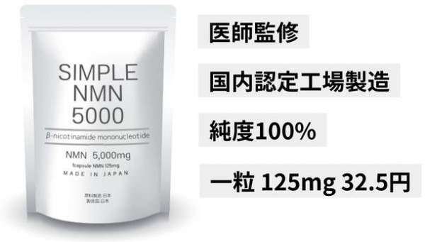 圧倒的コスパ！中高年世代のための『医師監修 純度100％の高品質NMNサプリメント「SIMPLE NMN 5000」』がMakuakeに登場