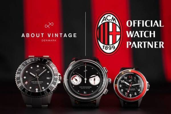 ≪ACミラン公式腕時計≫アバウト・ヴィンテージが公式パートナーとして活躍選手のユニフォーム入り腕時計の発売発表　3種類の展開で、5月29日(月曜)から2週間の期間限定販売