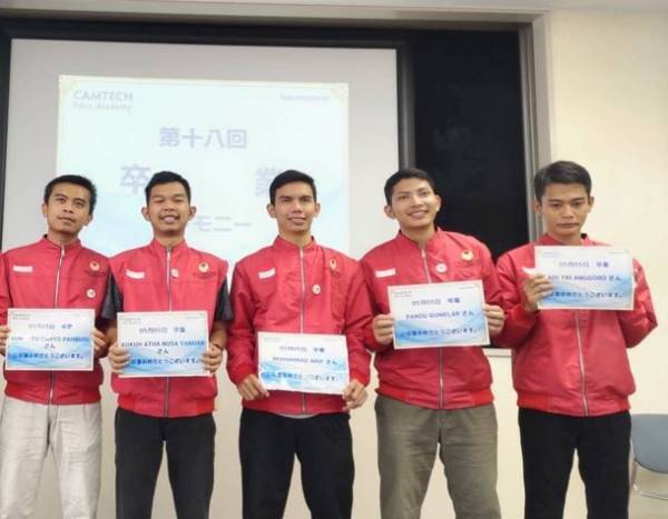 外国人向け研修施設「キャムテックエデュックアカデミー」から、インドネシア政府公認パイロットプロジェクトの技能実習生が国内企業へ初配属