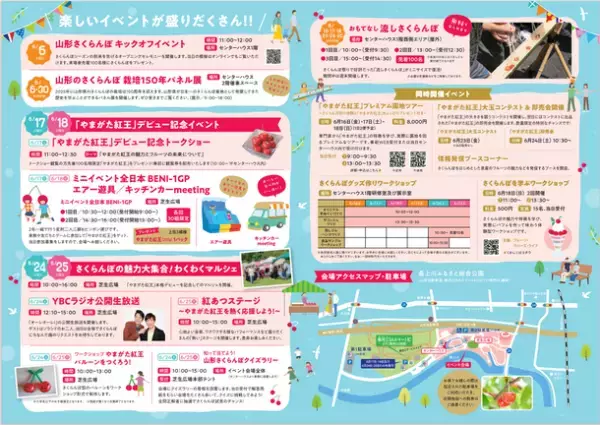 新品種「やまがた紅王(さくらんぼ)」デビューイベント　山形県 最上川ふるさと総合公園センターハウスにて「さくらんぼを学ぶワークショップ」を6月18日に開催！