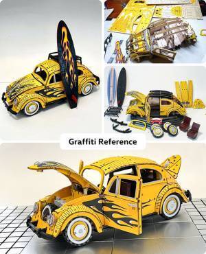 第一弾ではMakuakeにて目標金額679％を達成！VWビートルの木製立体パズル第二弾が先行販売開始