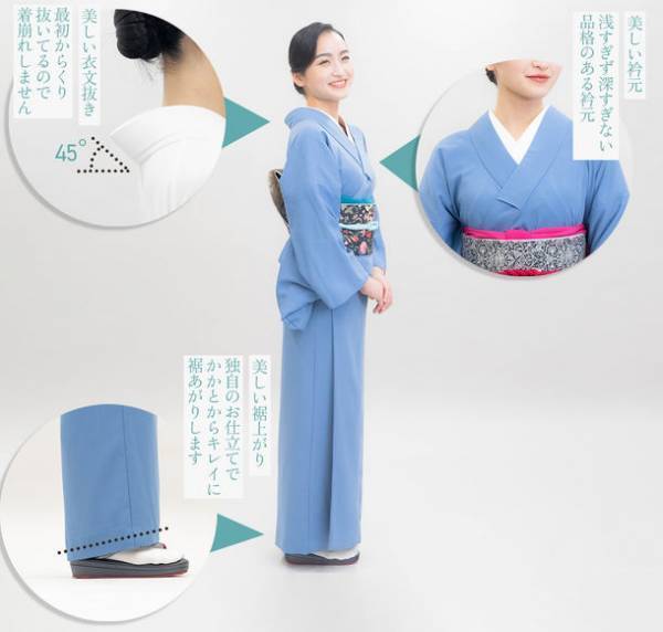 残り3日！10ヵ国で国際特許取得済、立体裁断＆立体縫製　洋服のように自分で素早く着られる本格着物　「Makuake」での先行販売を7月3日まで実施