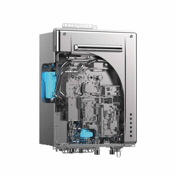 工学院大学研究成果を活用して開発されたオゾン水生成装置が、ノーリツの最新給湯器に搭載。ふろ配管を除菌し、排水口に溜まる水のニオイも抑制。