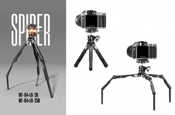 Leofoto(レオフォト)、周辺機器取り付け1/4インチネジ穴は驚異の42か所！脚段数が3段に進化した画期的なスパイダーミニ三脚「MT-04 ミニ三脚」を7月31日に発売