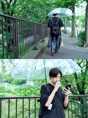 傘の日の両手を自由に！リュックやランドセルに取付可能な「傘ホルダーCasash+」Makuakeにて先行販売開始　自転車のときも傘ホルダーとして使える便利グッズ