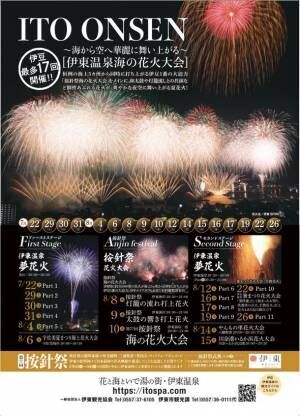 静岡県・伊東温泉海の花火大会が7月22日から伊豆最多17回、最大4夜連続で開催！