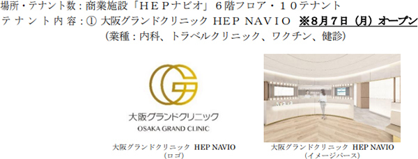 大阪・梅田の商業施設「HEPナビオ」6階レストランフロアを美容サロン・クリニックを中心とした『HEPナビオ ウェルネスモール』にリニューアルします
